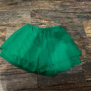 Stylive Kelly Green Ruffle Shorts 2X Flowy Elastic Waist Dressy Summer